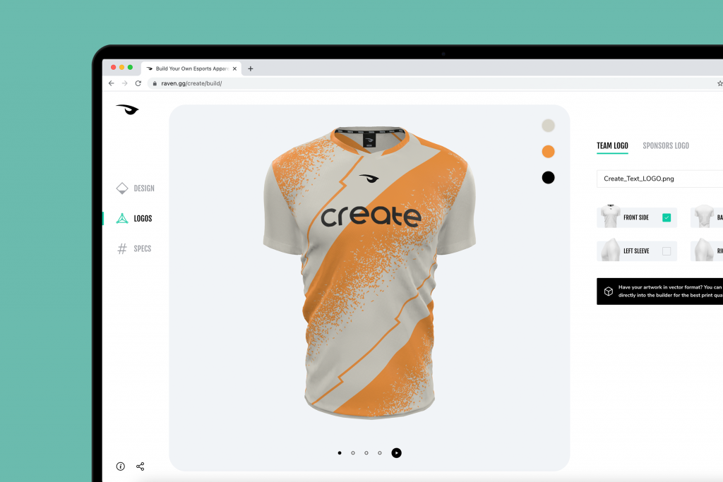 Raven Create BETA v1.1 Patch Notes Raven.GG Esports Apparel Design & Production