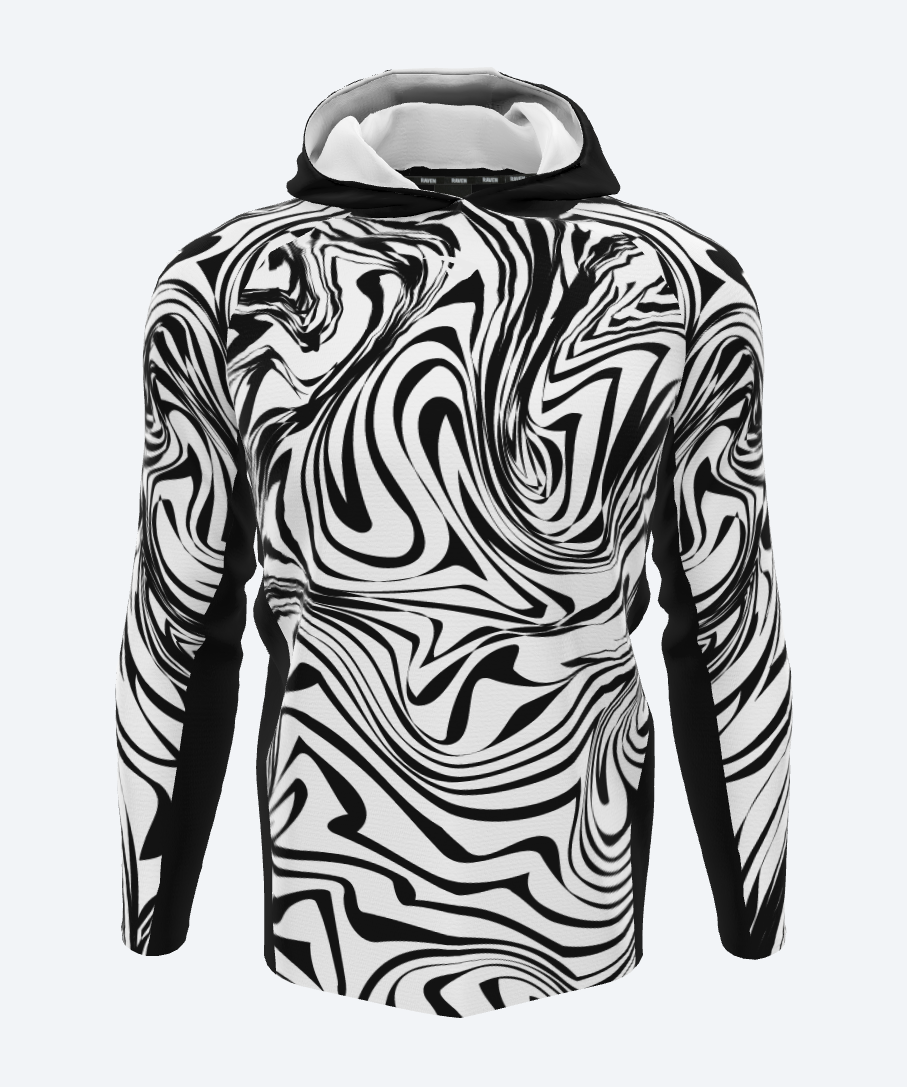 Top 3d swirl checked print pullover hoodie Hot Sale Black Friday